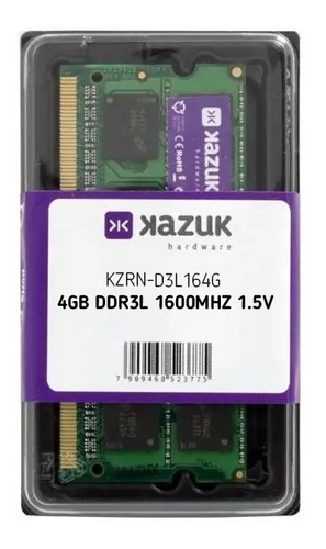 Memória Notebook 4gb 1600mhz Ddr3 Kazuk Kzrn-d3l164gn 1.5v