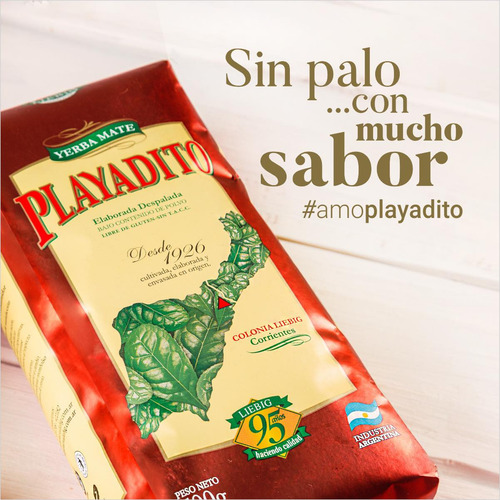 Yerba Mate Playadito Hierbas + Tradicional + Despalada 500gr