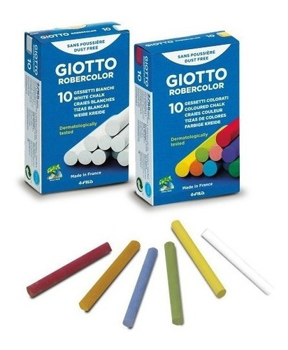 Tizas Giotto Hipoalergénicas X 10 Colores + 10 Blancas