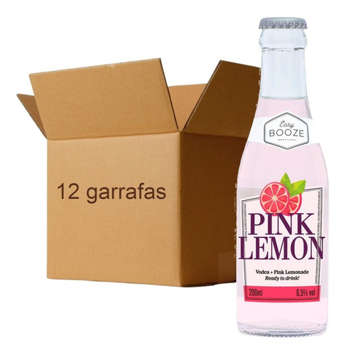 Imagem 1 de 3 de 12x Drink Pronto Easy Booze Vodka+pink Lemon 200ml