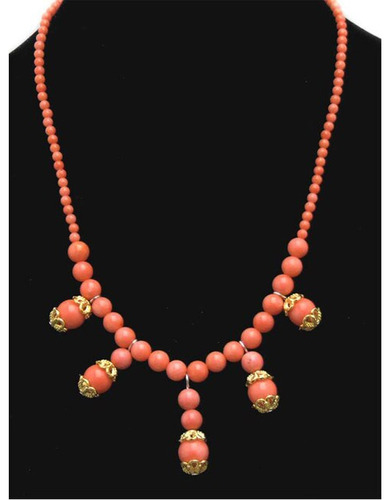 Qingmos-collar Con Collar De Coral Rojo Natural Pink