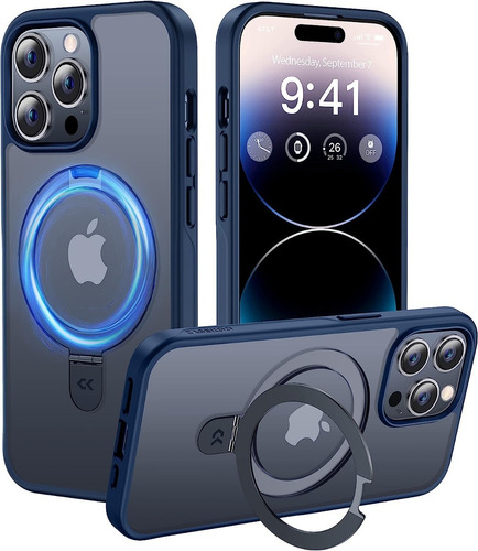 Funda Estuche iPhone 14 Pro Max Azul Casekoo 