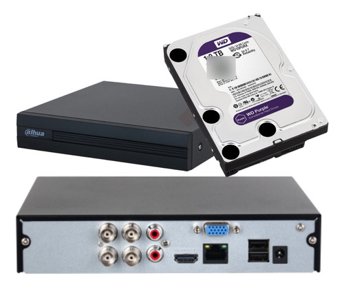 Xvr Dahua Xvr1b04-i 4ch 2mp Lite H265+ Disco 1 Tb Purple Wd