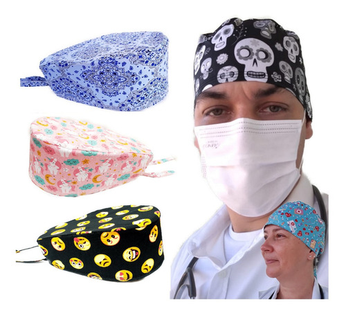 Imagem 1 de 8 de Kit 25 Toucas Cirurgica Bandana Cozinha Veterinária Dentista