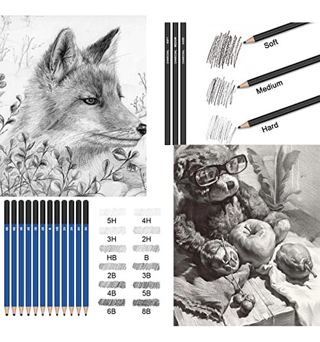 Kit De Dibujo De Suministros De Arte 146 Lápices De Dibujo P