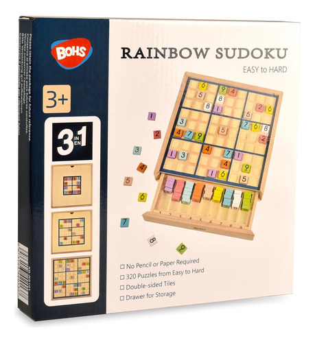 Sudoku En Madera Con Libro De Puzzles Fáciles A Difíciles