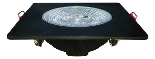 10 Spot Led Quadrado 5w Branco Quente 3000k 127/220V Preto