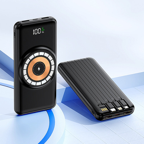 Power Bank Suoying Cy Inalámbrica 20000mah Magnético Ultrarápida,con 4 Cables Micro Usb V8 Ip Tipo C Para iPhone Samsung Xiaomi Huawei