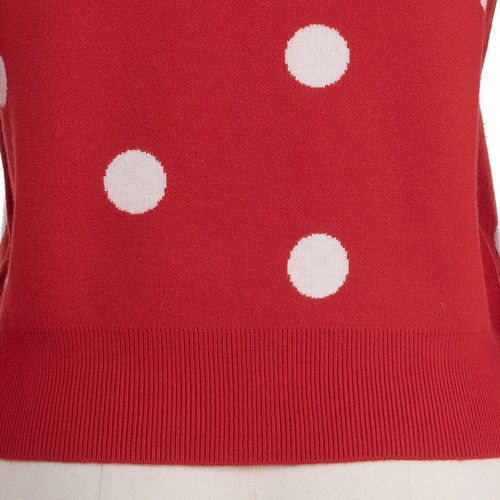 Imagen 7 de 7 de Sueter Cerrado Tejido Fino Suave Strech Polka Dots Romántico