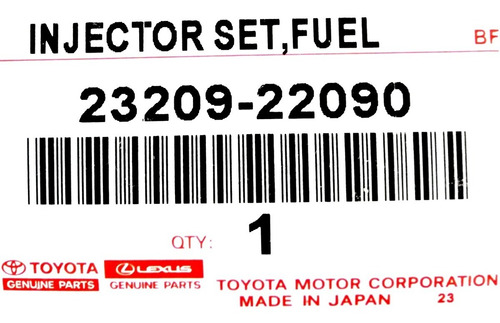 Inyector Toyota Corolla 1.8 2007-2014 1zzf 23209-22090 