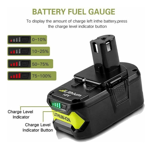 High Capacity P108 Lithium-ion 8.0ah Battery For Ryobi 18v
