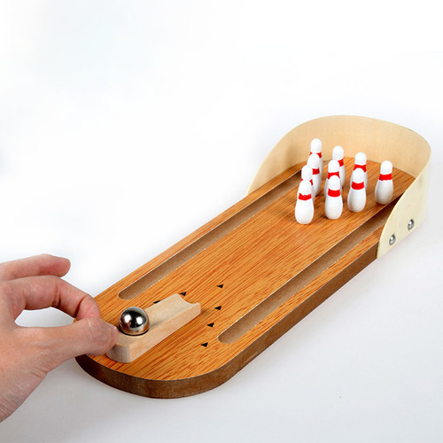 Conjunto De Jogos De Mini Boliche: Esporte Indoor De Madeira