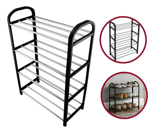 Sapateira Clink Organizador Plástico 8 Pares Cor Branca Compacta