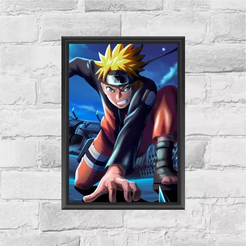 Quadro Decorativo Poster Naruto Uzumaki Desenho Game com o Melhor