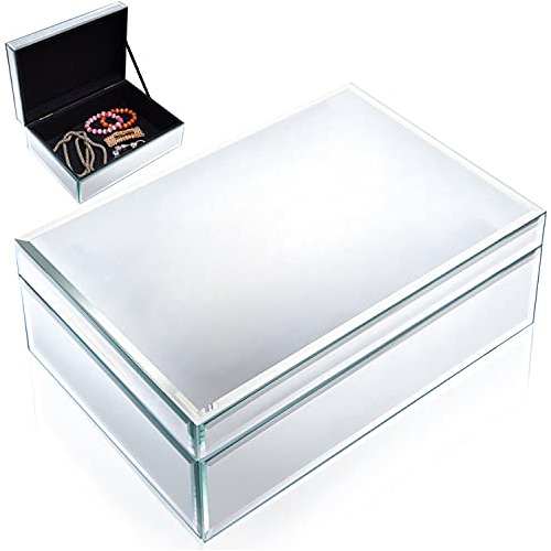 Joyero Con Espejo De Cristal Plateado Meetart, Organizador D