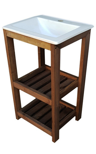 Vanitory De Pino Bacha 40 X 40 X 80 Cm + Canilla Monocomando