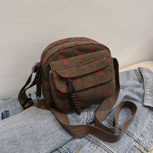 Bolso Bandolera Compacto De Mujer Con Estampado De Fresas