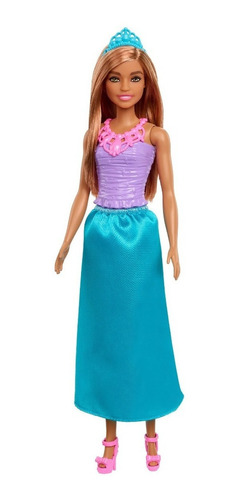 Muñeca Barbie Fantasía Princesa Vestido Lila Y Azul