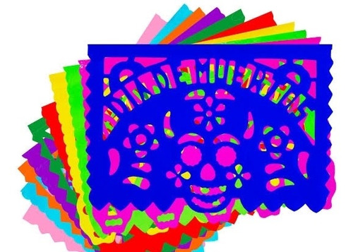 Papel Picado 100 Piezas 48x37 Cm Día De Muertos Medio Pliego