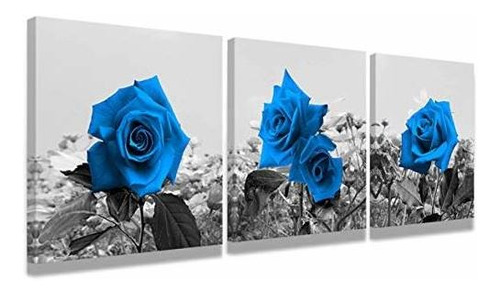 Cuadro Paisaje Rosa Azul - Giclée Decorativo 3 Paneles.