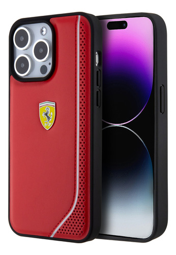 Protector Ferrari Para iPhone 15 Pro Max Rojo