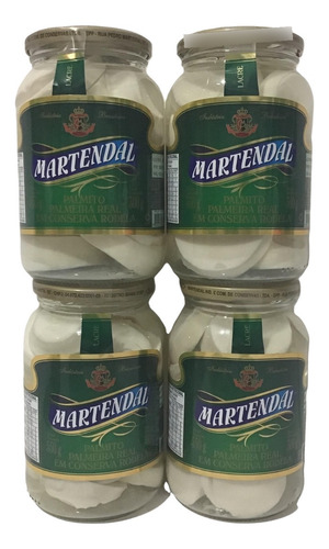 Kit 4 Vidros Palmito Palmeira Real Rodela300g Conserva Macio