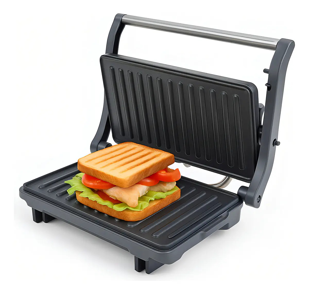 Grill E Sanduicheira Unitermi Press Grill Gourmet Ceramic Inox Tostex Inox 1000w