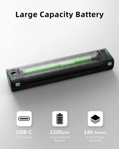 Impresora Térmica Portátil A4 Inalámbrica Bluetooth