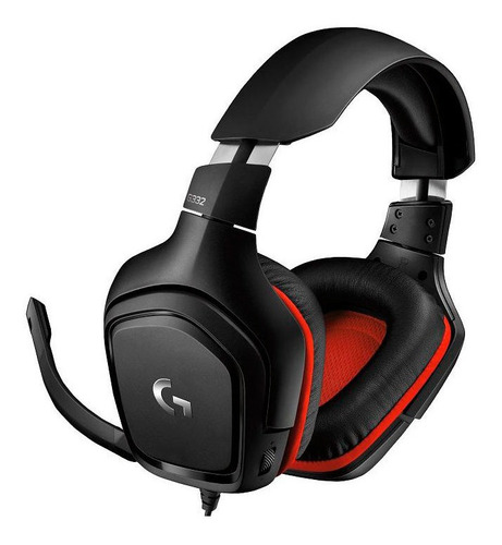 Audífonos gamer Logitech G Series G332 black con luz rojo