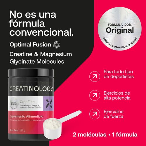 Imagen 5 de 6 de Creatina Monohidratada Polvo Creatinology Magnesio 287g Sabor Neutro
