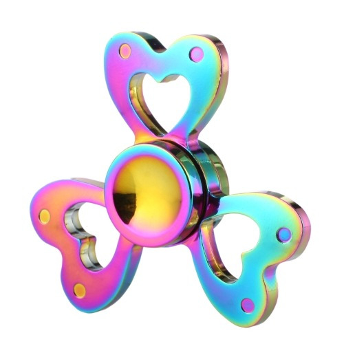 Fidget Spinner Triple Corazón Antiestrés 2 Metal(tornasol)