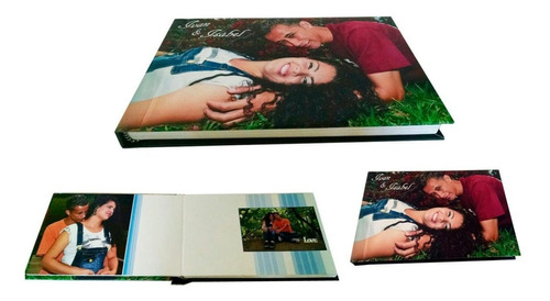 Álbum Fotocapa-encadernado Com 65 Fotos, 20 Paginas+caixa P.