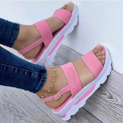Sandalia B De Verano Para Mujer, Con Suela Gruesa, A La Moda
