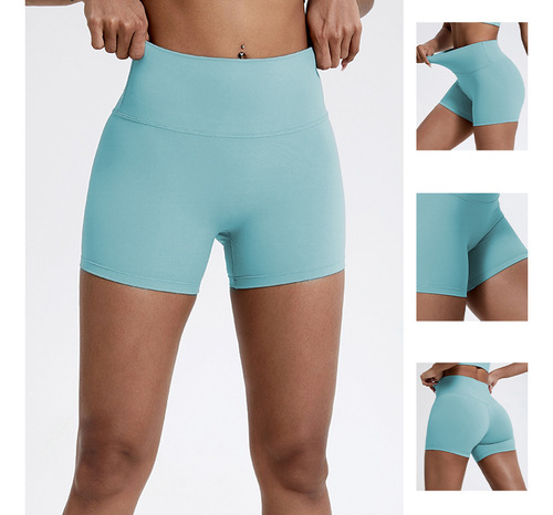 Shorts Deportivos Mujer Licra Corte Alto Ajuste Perfecto Gym