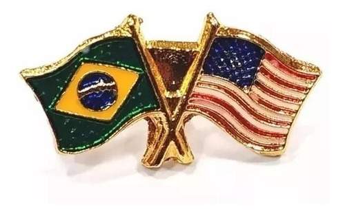 Bótom Pim Broche Pin Bandeira Brasil X Estados Unidos Eua