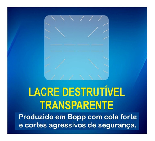 Lacre Transparente Cola Forte 30mm 1000 Unidades