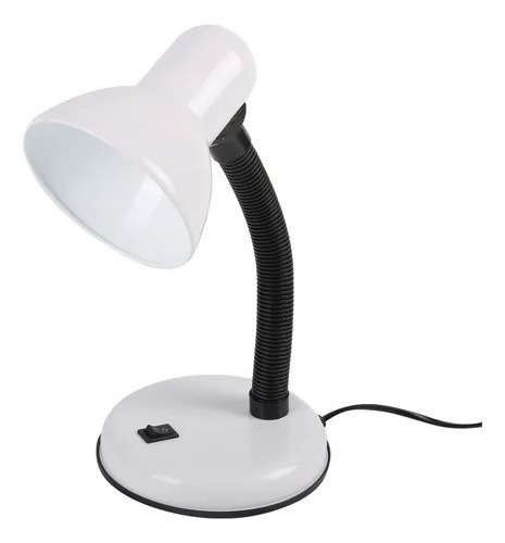 Lámpara Velador Escritorio Brazo Flexible Mesa De Luz 203 Blanco Blanco