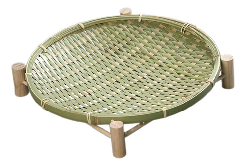 Cesta Tejida De Bambú, Cesta Para Servir Con 30cm Verde