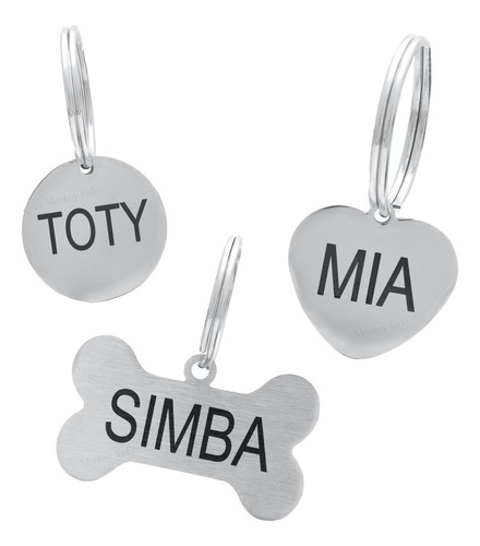 Chapas Identificatorias Perros Gatos Grabado Personalizado