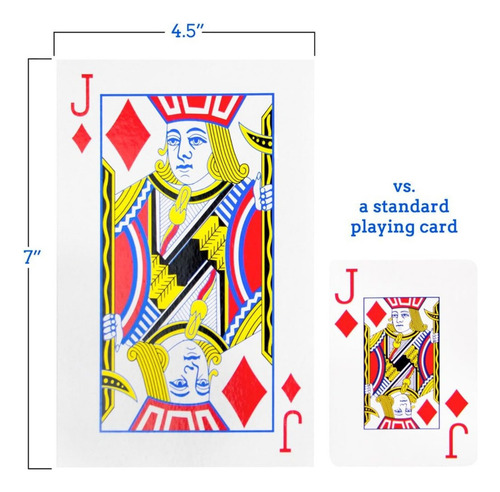 Baraja De Cartas Gigante Con 52 Cartas Y 2 Comodines