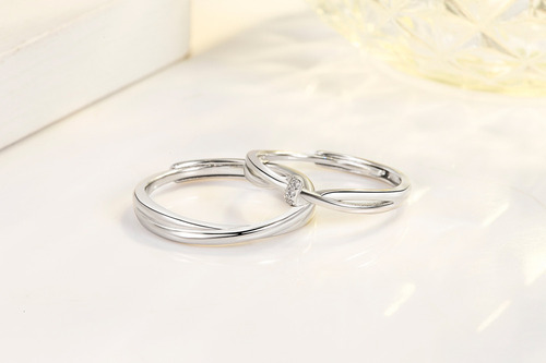 Js 2pcs/set Anillo De Pareja Möbius Anillos Para Hombre Y