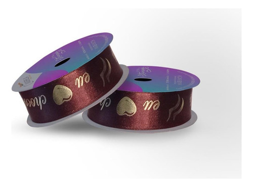 Fita De Cetim Decorada 22mm 10m. Pascoa Amo Chocolat