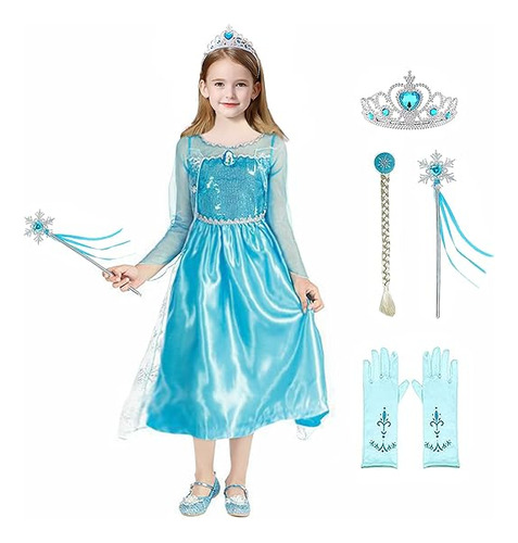 Disfraz Elsa Para Niñas Pequeñas Vestido Princesa Con Acceso