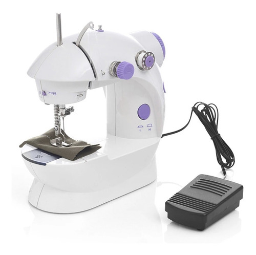 Mini Máquina De Coser Recta Portátil Blanca Fuente 220v/pila