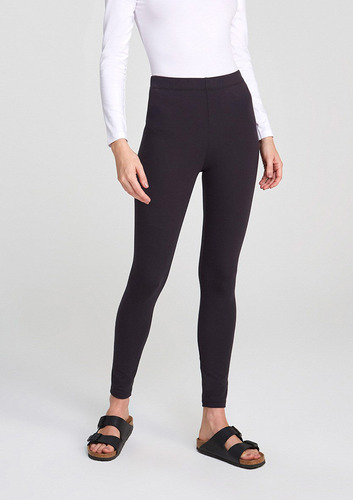 Calça Legging Básica Feminina Em Malha Com Elastano Hering