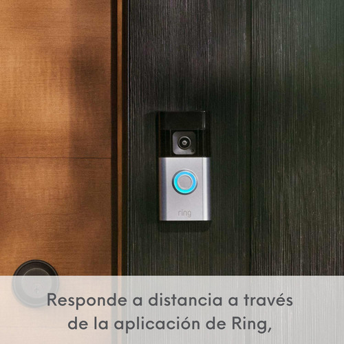 Timbre con Cámara Inalámbrico Ring Battery Doorbell Pro Color Plateado