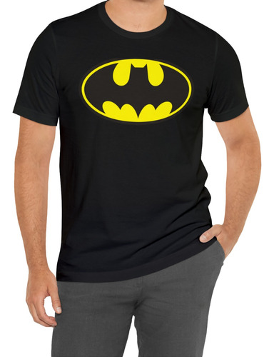 Polera Algodón Estampada Con Logo De Batman