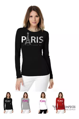 Puntoco - Camiseta de manga larga para mujer, a la moda, elástica,  ajustada, acanalada, blusa básica sólida Puntoco Puntoco-6033