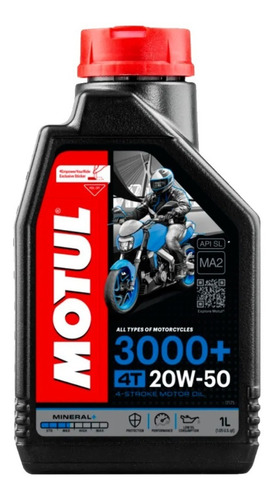 Óleo Para Moto Motul 20w50 3000 4t Mineral 1l