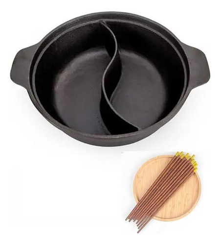 Pot De Hierro Fundido De Manhandiao Con Divisor, Olla Dividi